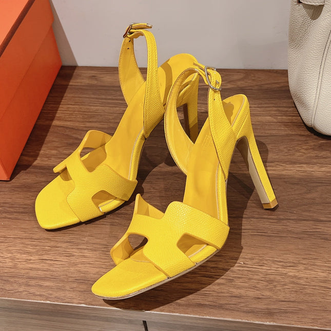 HOLY 105 SANDAL IN BRIGHT YELLOW GRAINED CALFSKIN