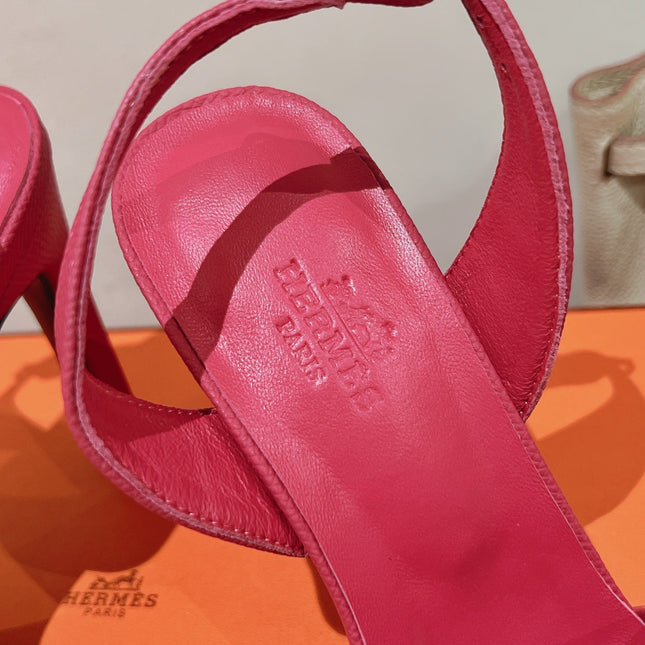HOLY 105 SANDAL IN BRIGHT PINK GRAINED CALFSKIN