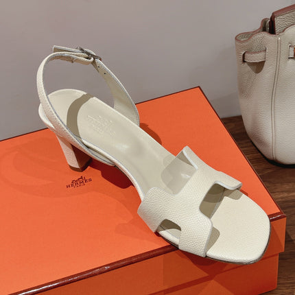 HOLY 75 SANDAL IN WHITE CREAM GRAINED CALFSKIN