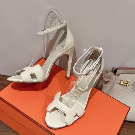 PREMIERE 115 SANDAL IN WHITE CREAM GRAINED CALFSKIN