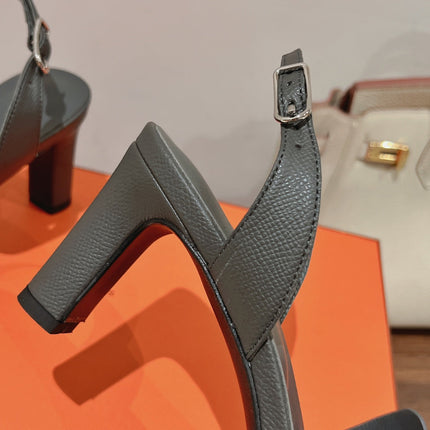 HOLY 75 SANDAL IN DARK GRAY GRAINED CALFSKIN