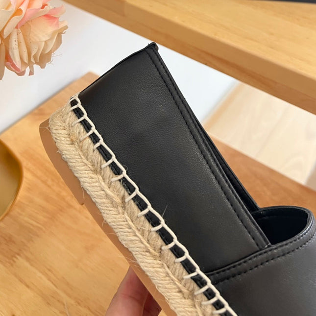 SL YVES LOGO SLIP ON BLACK CALFSKIN