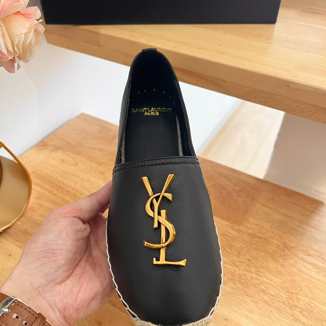 SL YVES LOGO SLIP ON BLACK CALFSKIN