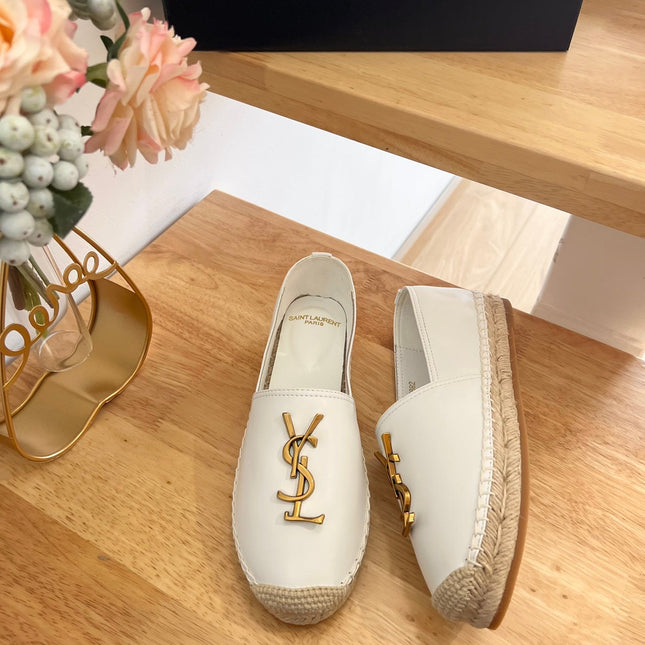 SL YVES LOGO SLIP ON WHITE CALFSKIN