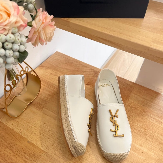 SL YVES LOGO SLIP ON WHITE CALFSKIN