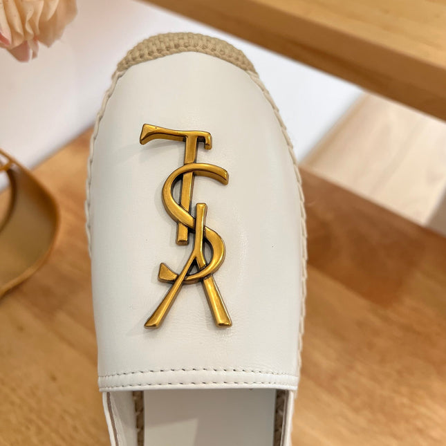 SL YVES LOGO SLIP ON WHITE CALFSKIN