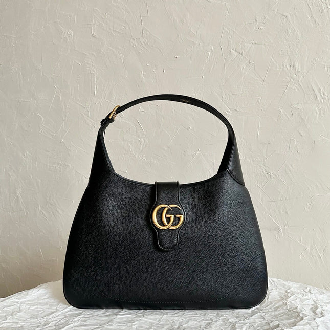 APHRODITE MEDIUM 39 SHOULDER BAG IN BLACK CALFSKIN