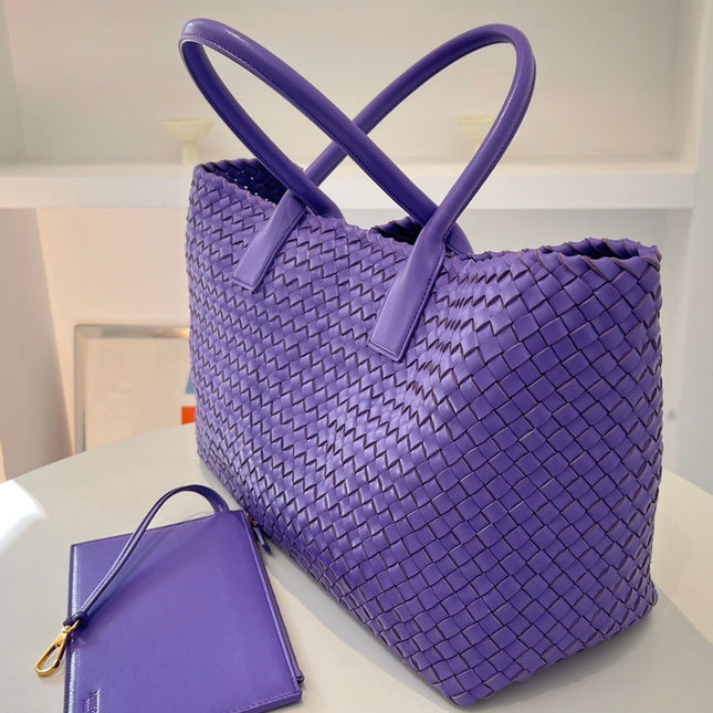 LARGE CABAT 51 IN MAUVE PURPLE LAMBSKIN