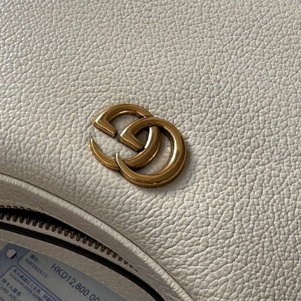 SHOULDER BAG 25 IN WHITE LAMBSKIN GOLD HARDWARE