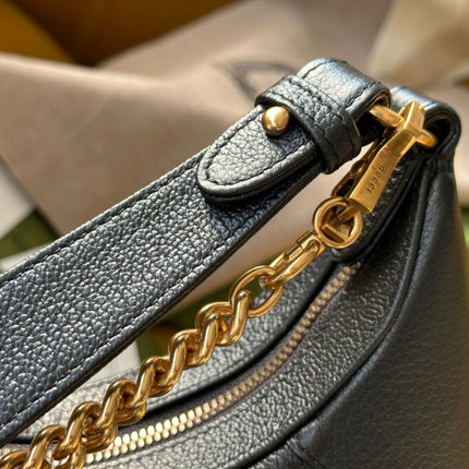 SHOULDER BAG 25 IN BLACK LAMBSKIN GOLD HARDWARE