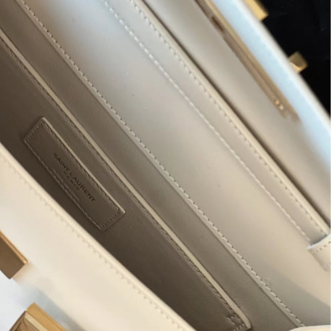 MANHATTAN 29 TOP-HANDLE IN SMOOTH WHITE CALFSKIN