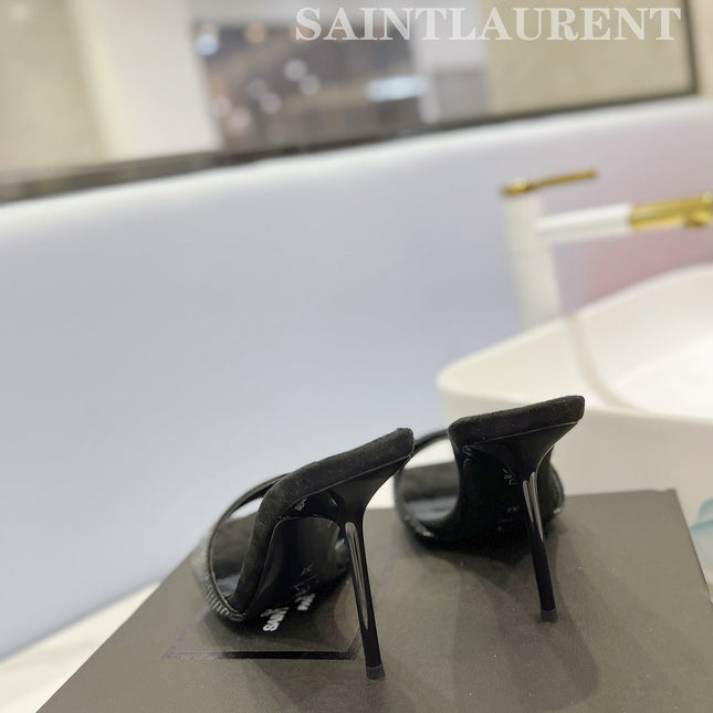 SL LUCKY CRYSTAL HIGH HEELS BLACK CALFSKIN