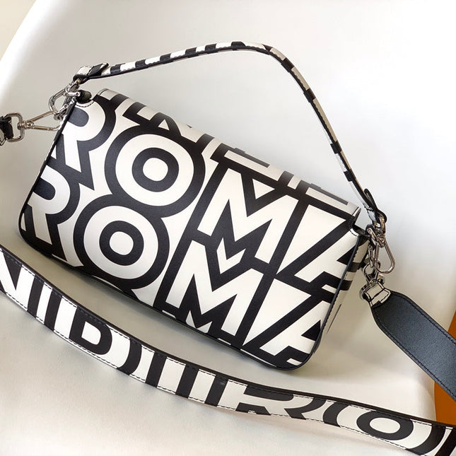 Fend Roma & Marc Jacobs 27 Bag Black White Leather Shw