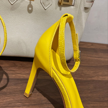 PREMIERE 105 SANDAL IN BRIGHT YELLOW CALFSKIN