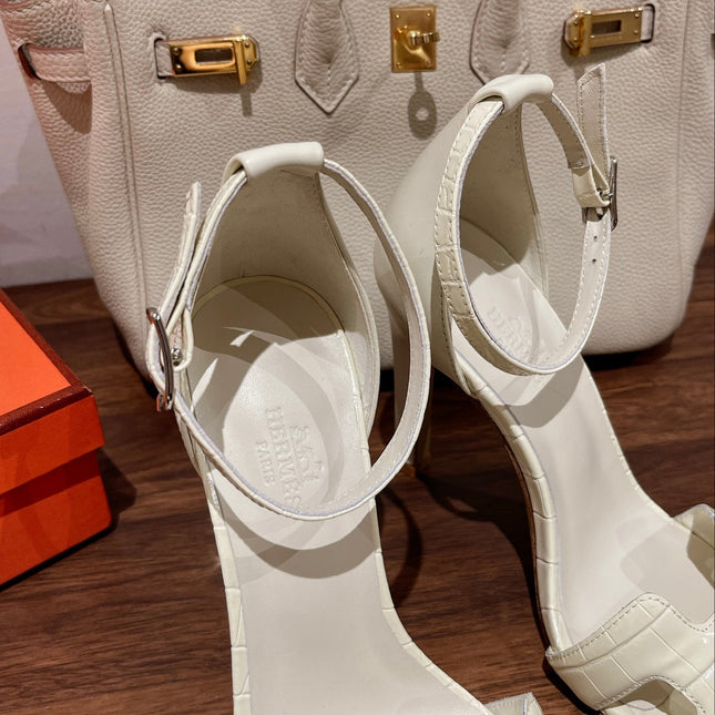 PREMIERE 115 SANDAL IN WHITE CALFSKIN