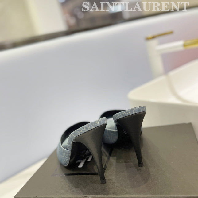 SL GOLDIE MULES STONE COLOR DENIM