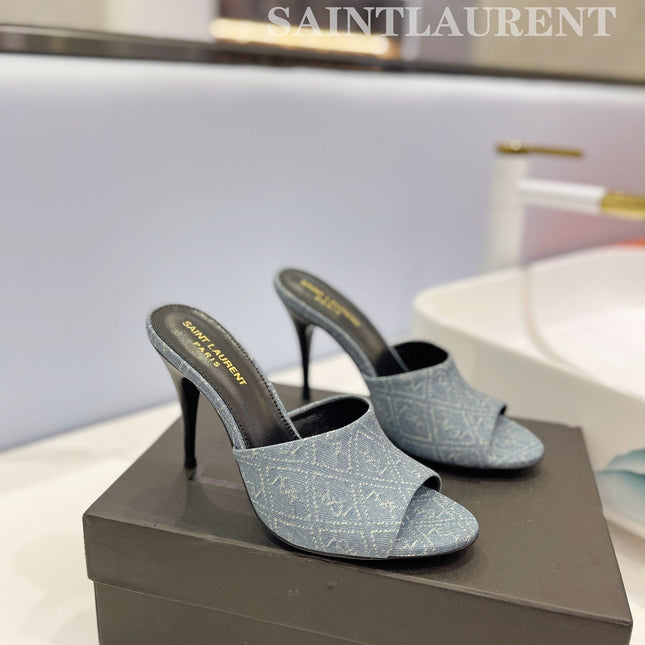 SL GOLDIE MULES STONE COLOR DENIM