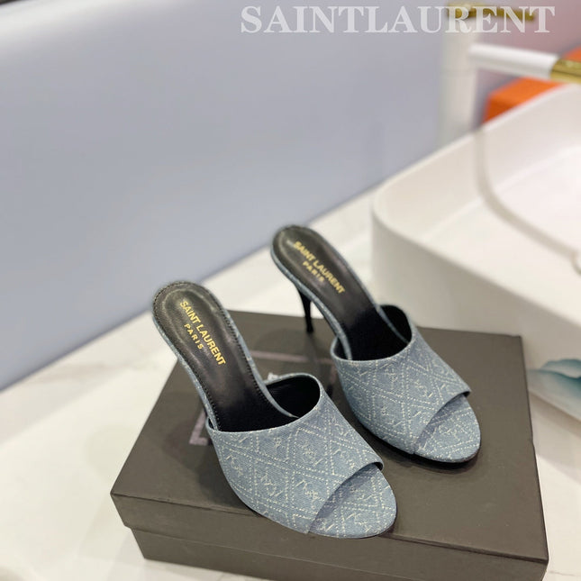 SL GOLDIE MULES STONE COLOR DENIM