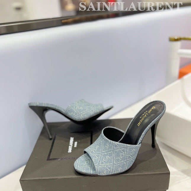 SL GOLDIE MULES STONE COLOR DENIM