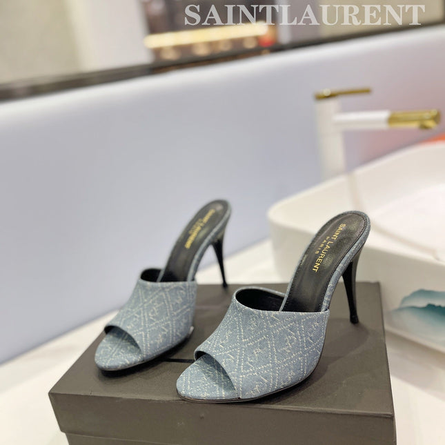 SL GOLDIE MULES STONE COLOR DENIM