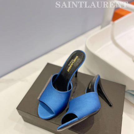 SL GOLDIE MULES COBALT SATIN