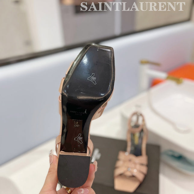 SL TRIBUTE SANDAL GLOSSY PINK NUDE CALFSKIN