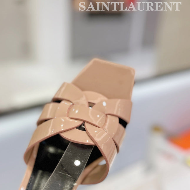 SL TRIBUTE SANDAL GLOSSY PINK NUDE CALFSKIN