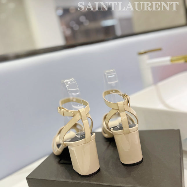 SL TRIBUTE SANDAL GLOSSY PASTEL YELLOW CALFSKIN