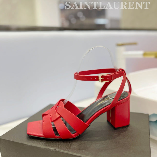 SL TRIBUTE SANDAL RED CALFSKIN