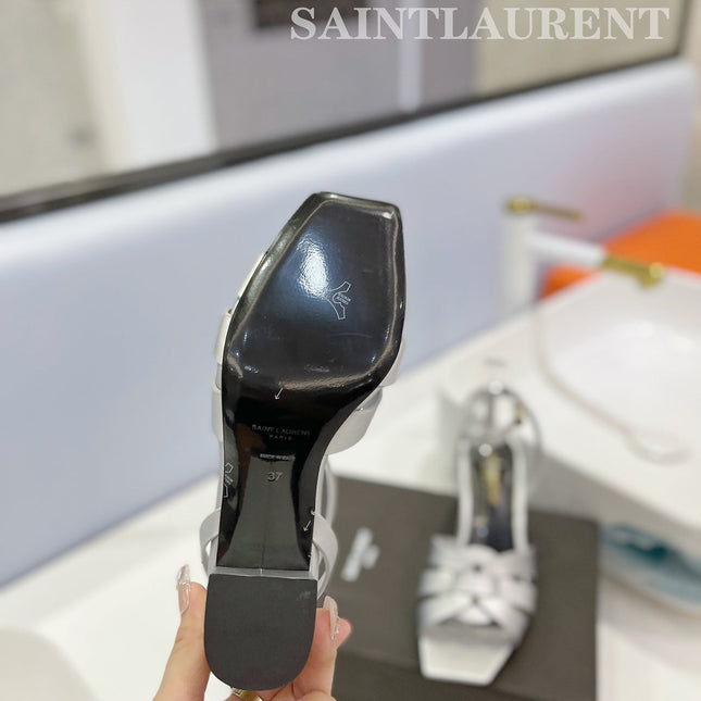 SL TRIBUTE SANDAL SILVER CALFSKIN