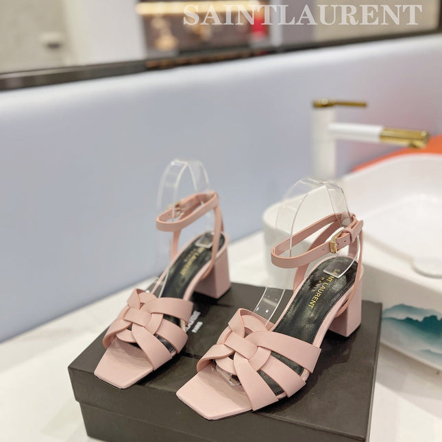 SL TRIBUTE SANDAL PASTEL PINK CALFSKIN