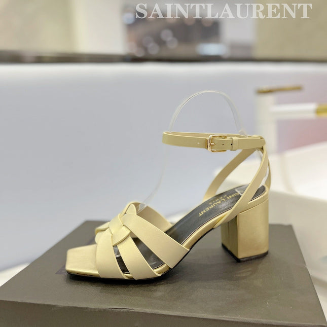 SL TRIBUTE SANDAL PASTEL YELLOW CALFSKIN