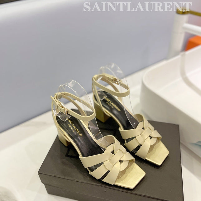 SL TRIBUTE SANDAL PASTEL YELLOW CALFSKIN