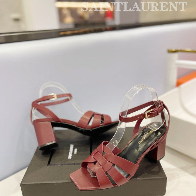 SL TRIBUTE SANDAL BERRY CALFSKIN