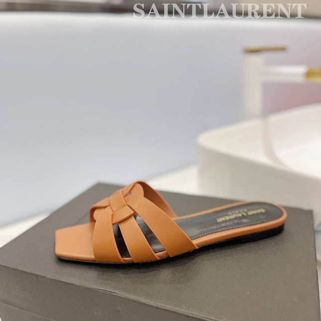 SL TRIBUTE SLIPPERS COPPER CALFSKIN