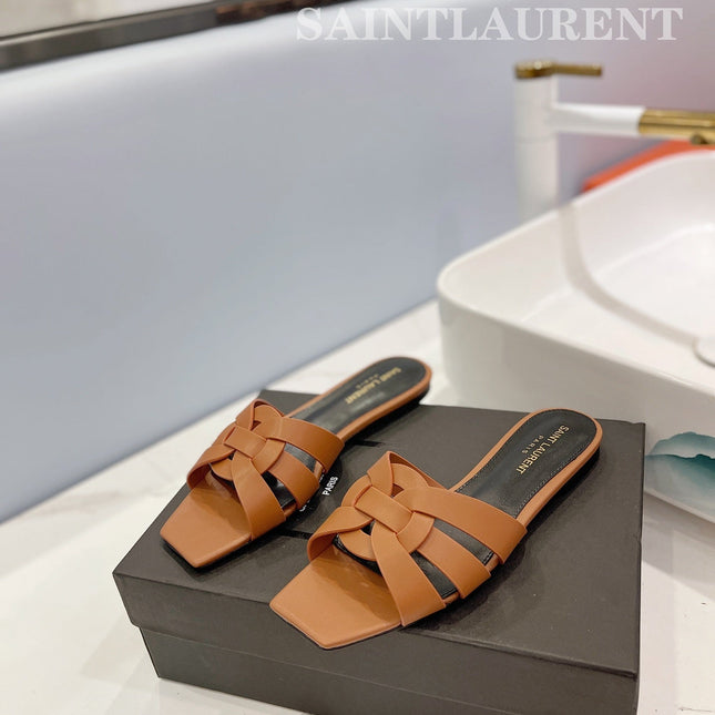 SL TRIBUTE SLIPPERS COPPER CALFSKIN
