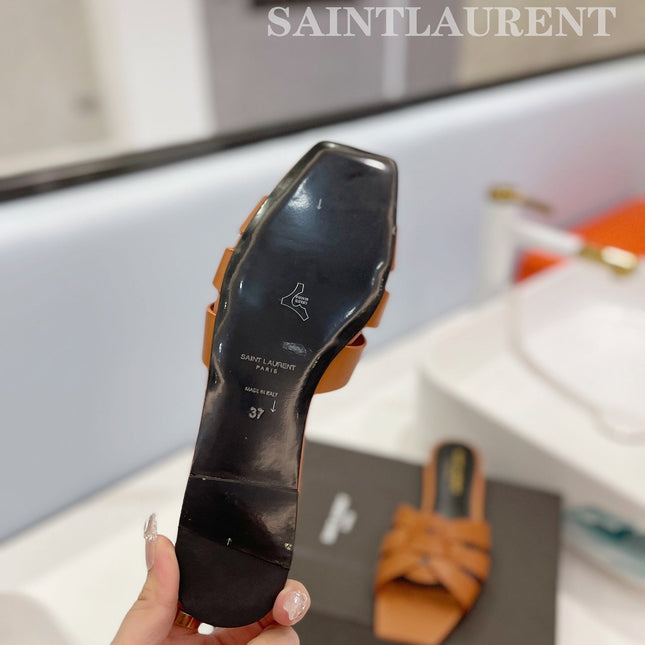 SL TRIBUTE SLIPPERS COPPER CALFSKIN