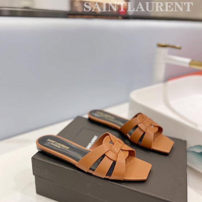 SL TRIBUTE SLIPPERS COPPER CALFSKIN