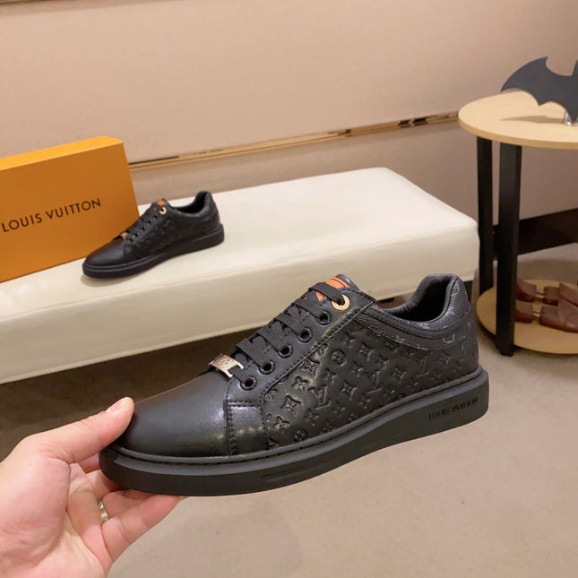 LV RIVOLI SNEAKER BLACK MINI MONOGRAM-EMBOSSED CALFSKIN