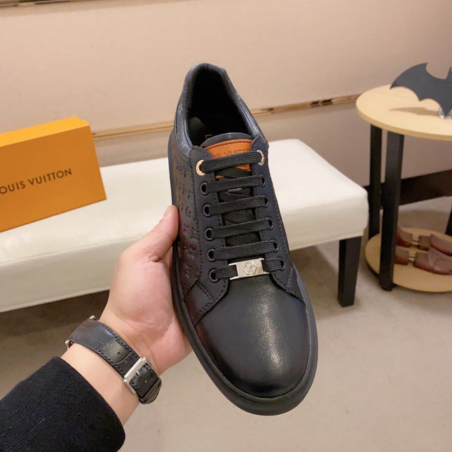 LV RIVOLI SNEAKER BLACK MINI MONOGRAM-EMBOSSED CALFSKIN