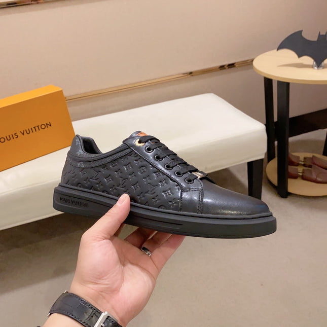 LV RIVOLI SNEAKER BLACK MINI MONOGRAM-EMBOSSED CALFSKIN