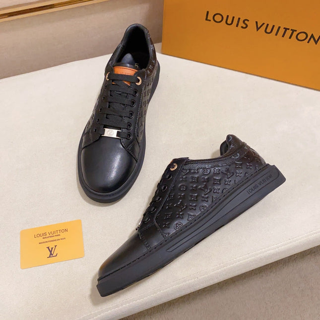 LV RIVOLI SNEAKER BLACK MINI MONOGRAM-EMBOSSED CALFSKIN