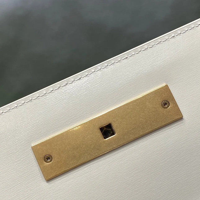 MANHATTAN 29 TOP-HANDLE IN SMOOTH WHITE CALFSKIN