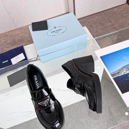 PRA CHOCOLATE BRUSHED LEATHER LOAFERS BLACK