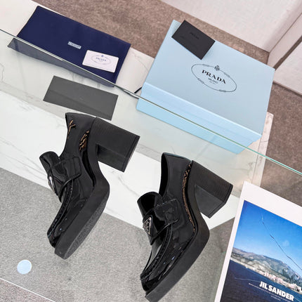 PRA CHOCOLATE BRUSHED LEATHER LOAFERS BLACK