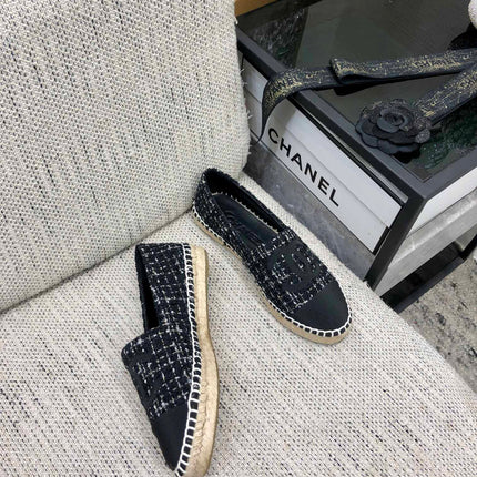 LOAFER IN BLACK MIX WHITE WOOL TWEED