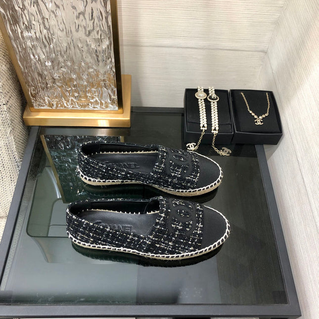 LOAFER IN BLACK MIX WHITE WOOL TWEED