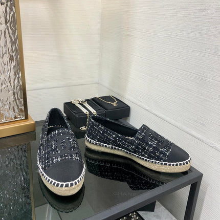 LOAFER IN BLACK MIX WHITE WOOL TWEED