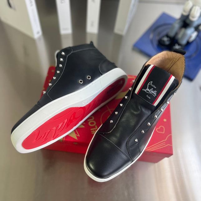 FIQUE A VONTADE SLIP-ON SNEAKERS IN BLACK SHINY CALFSKIN