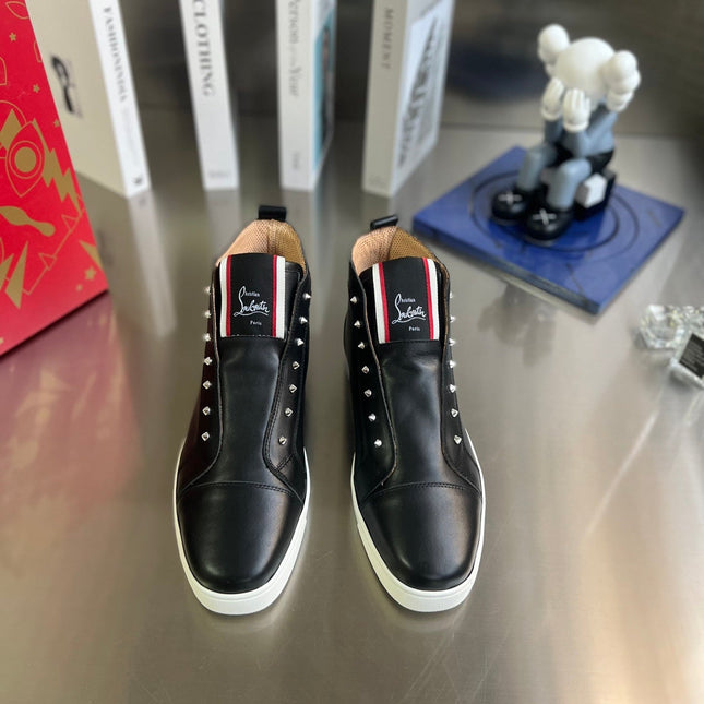 FIQUE A VONTADE SLIP-ON SNEAKERS IN BLACK SHINY CALFSKIN